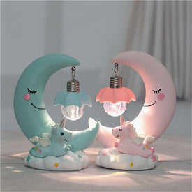 Resin Moon Unicorn LED Night Light