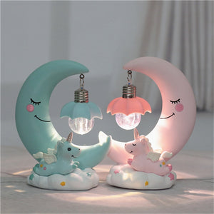 Resin Moon Unicorn LED Night Light