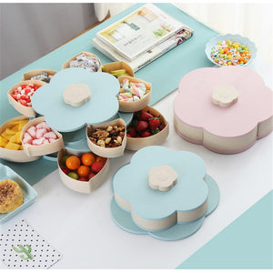 Petal-Shape Rotating Snack Storage Box