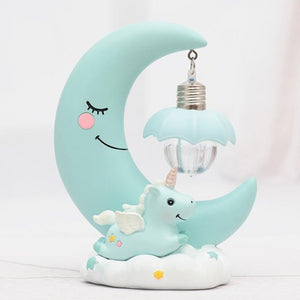 Resin Moon Unicorn LED Night Light