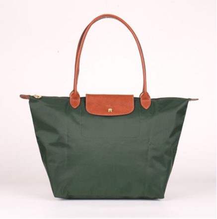 Folding waterproof nylon handbag.