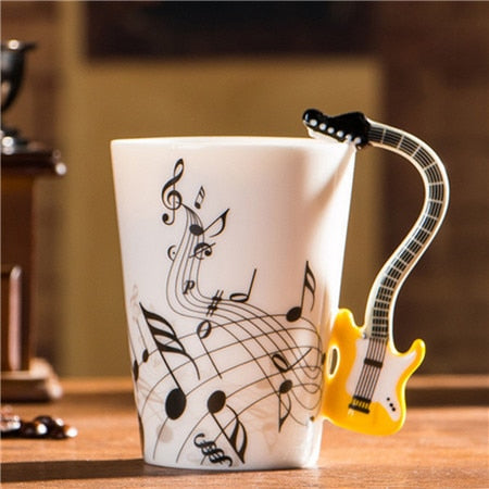 Image of Guitar Ceramic Cup Unique Gift.