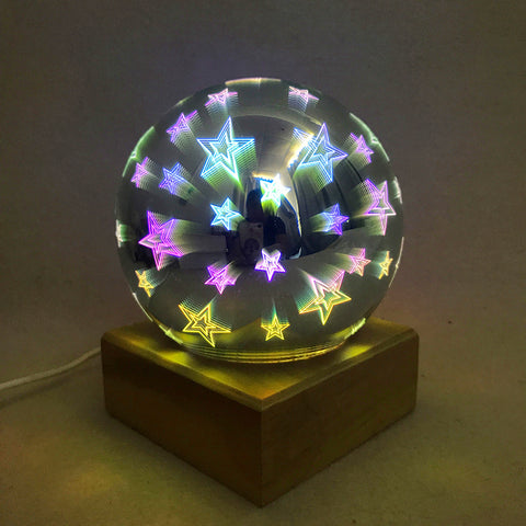 Image of USB power supply 3D colorful crystal night light.