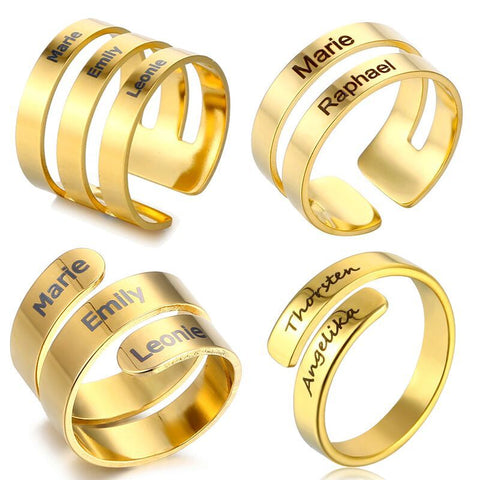 Image of Personalized Titanium Engraved Name Ring