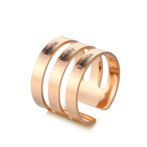 Image of Personalized Titanium Engraved Name Ring