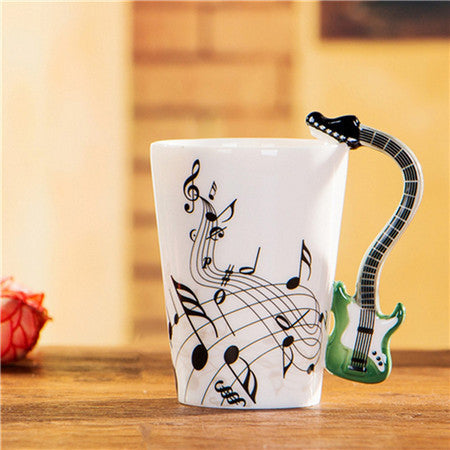 Image of Guitar Ceramic Cup Unique Gift.