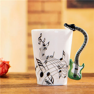 Guitar Ceramic Cup Unique Gift.