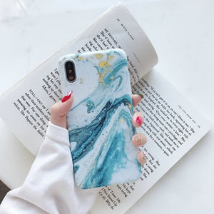 Glitter Marble Case For iphone