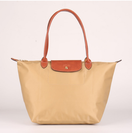 Folding waterproof nylon handbag.