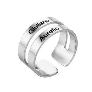 Personalized Titanium Engraved Name Ring