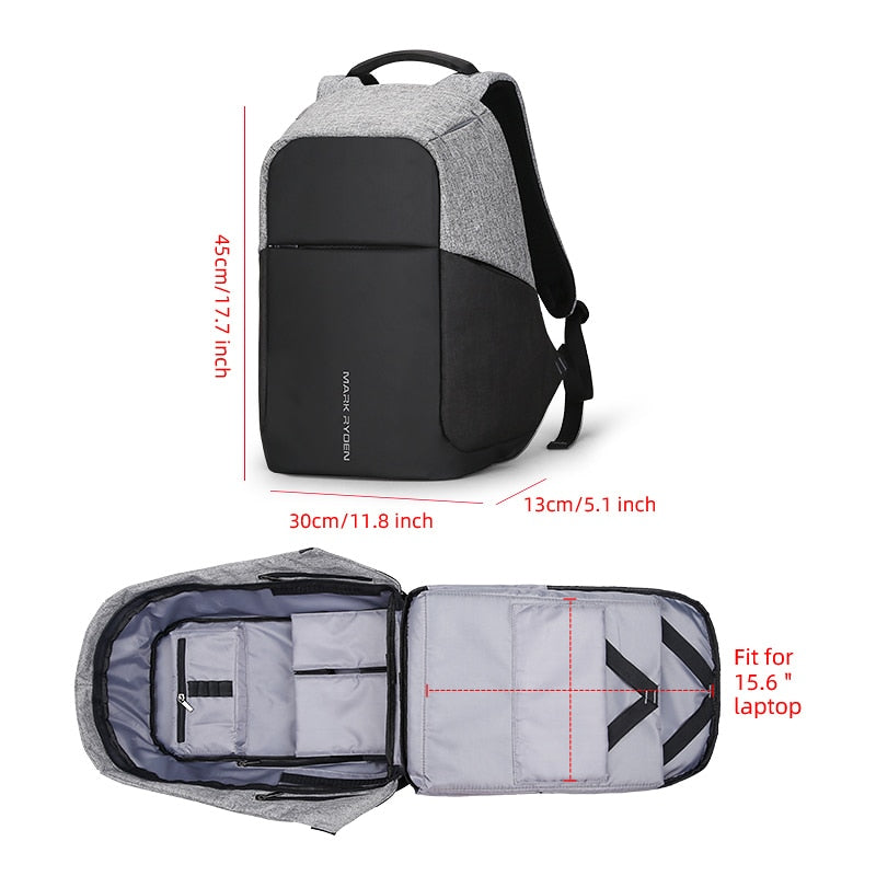 USB charging Men 15inch Laptop Backpacks