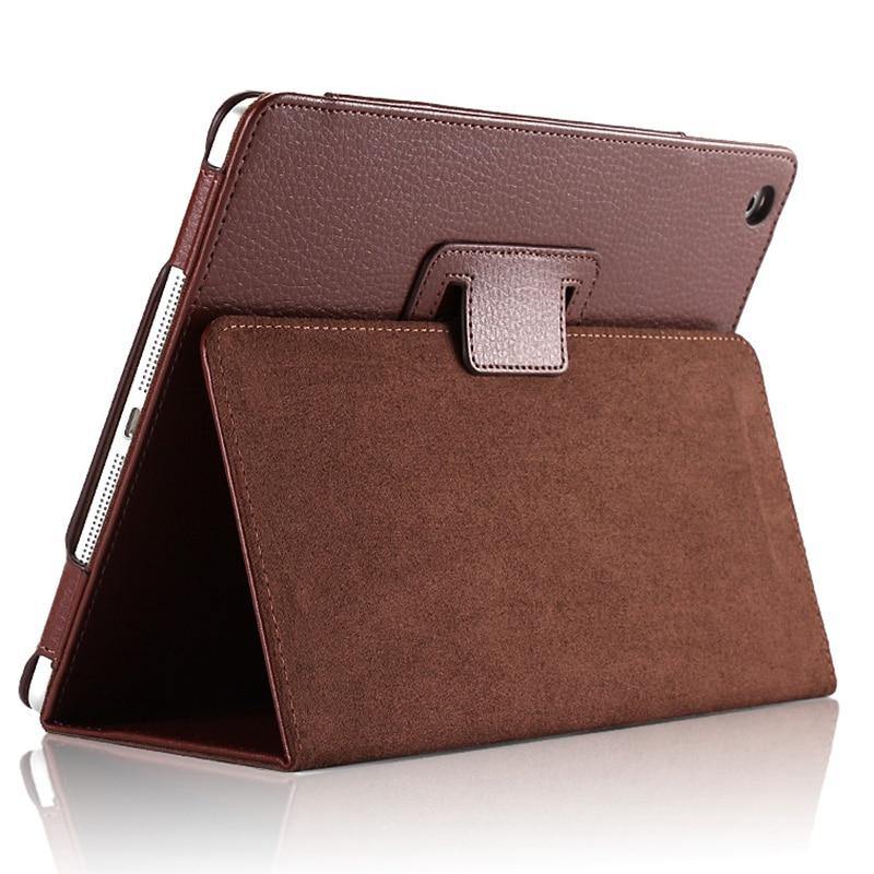 Auto Flip Litchi PU Leather Cover For New ipad.