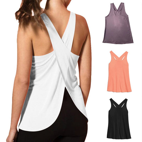 Image of Cross Back Sleeveless Tops