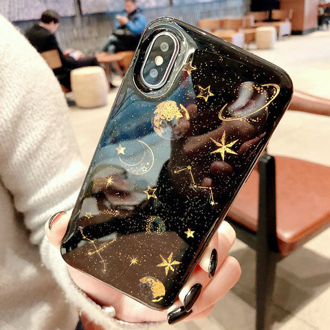 Image of Glitter Cute Space Planet Phone Case For iPhone