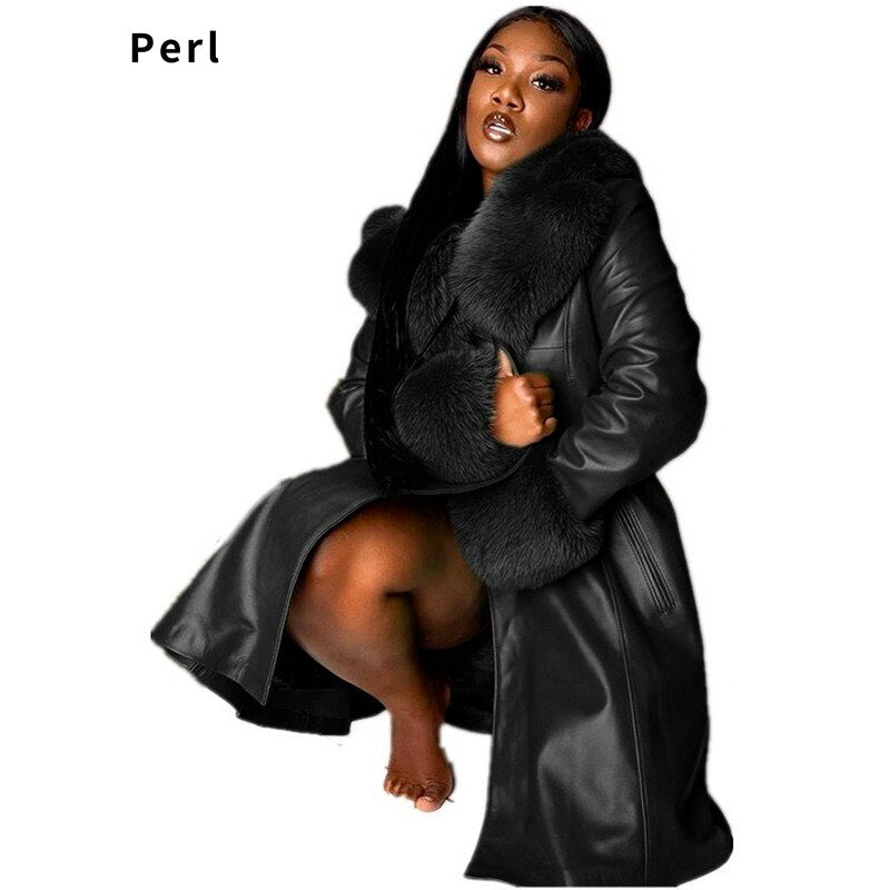 Fur Collar Zipper Coat