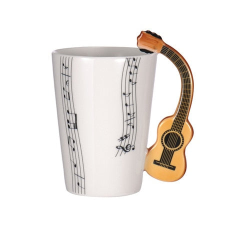 Image of Guitar Ceramic Cup Unique Gift.