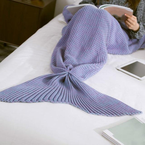 Image of Mermaid Tail Blanket Handmade Knitted.