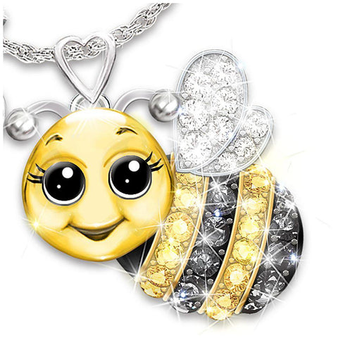 Image of Bee Owl Necklace.