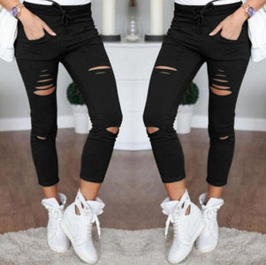 Denim Stretch Ripped Jeans.