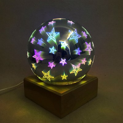 Image of USB power supply 3D colorful crystal night light.