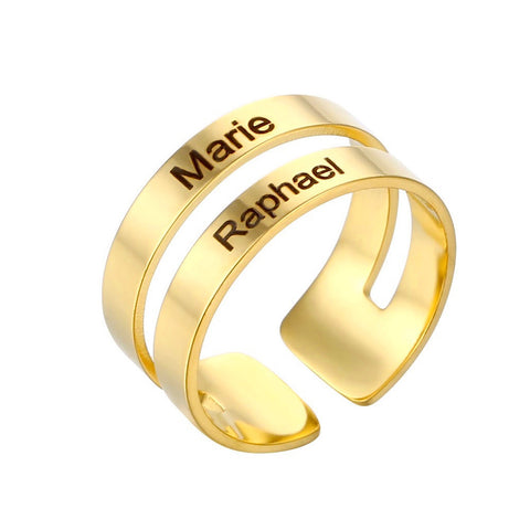 Image of Personalized Titanium Engraved Name Ring