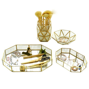 Retro Brass Make up Storage