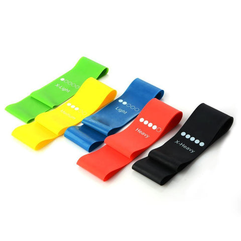 Image of 5 Colors Yoga Resistance Rubber  Elastic Bands.