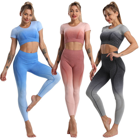 Image of Two-piece Seamless Women's Yoga Suit