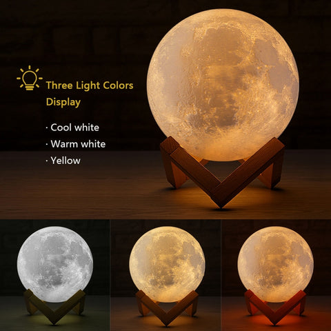 Image of 3D Print Colourful Bluetooth Music Moon Lamp