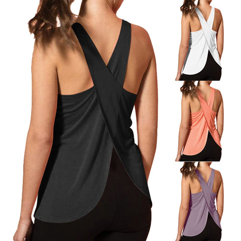 Image of Cross Back Sleeveless Tops