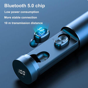 B9 Bluetooth Earphone Metal Matte Wireless Headphones TWS 5.0 Touch Earphones 8D Stereo.