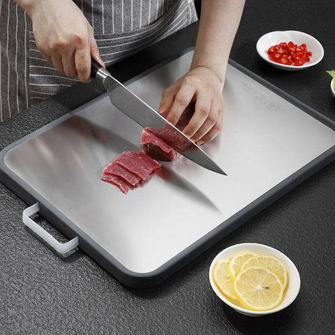 Image of Multifunctional Thick Double-sided Cutting Board Stainless Steel.