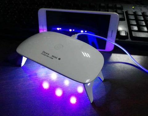 Image of Nail Dryer LED UV Lamp Micro USB Gel Varnish Curing Machine.