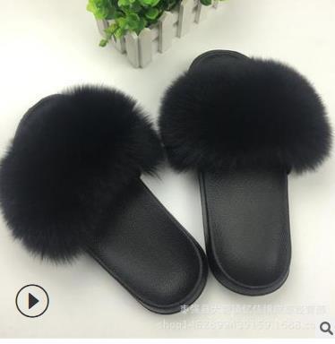 Faux Fur Slippers Women.