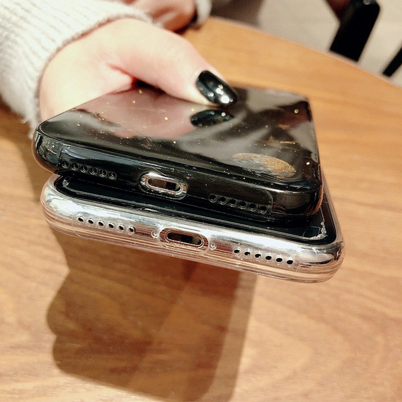 Glitter Cute Space Planet Phone Case For iPhone