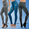 Women Fashion Faux Denim Jeans Leggings.
