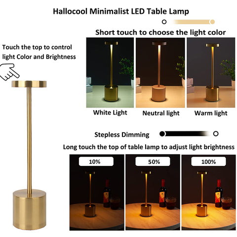 Image of LED Rechargeable Touch Table Lamp