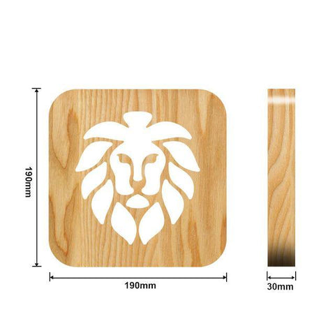 Image of Wooden Animal Luminaria 3D Lamp USB Powered Desk Lights.