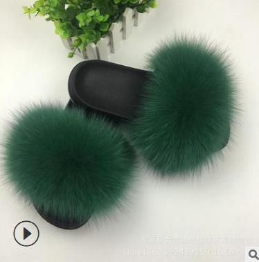 Faux Fur Slippers Women.
