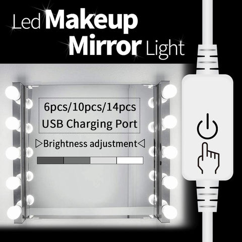 Image of CanLing USB LED 12V Vanity Mirror Makeup Lamp.