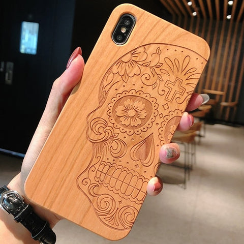 Image of Engraving Real Wood Cell Phone Case for iPhone