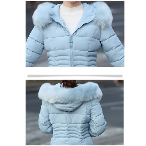 Image of Faux Fur Women Winter Jacket.