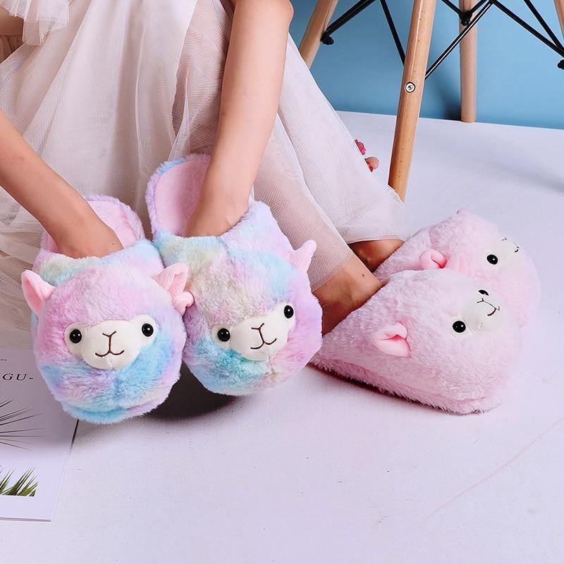 Cute Cartoon  Furry Slippers.