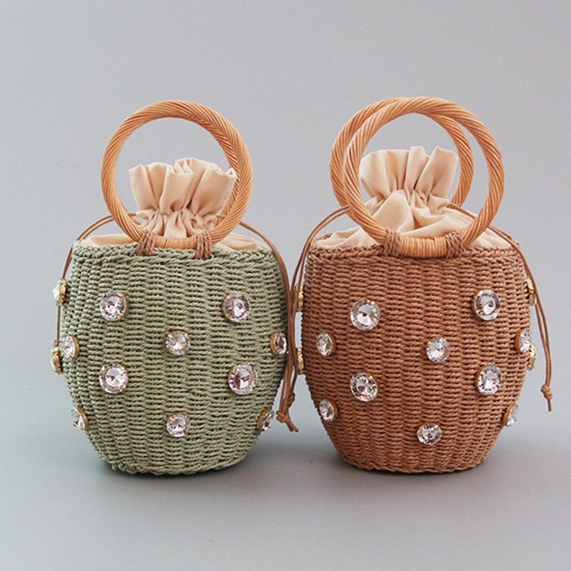 Crystal Straw Bag