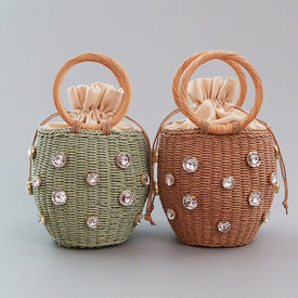 Crystal Straw Bag
