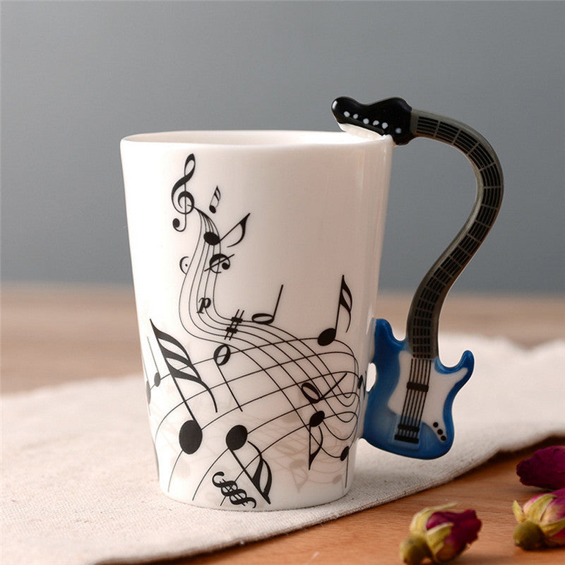 Guitar Ceramic Cup Unique Gift.