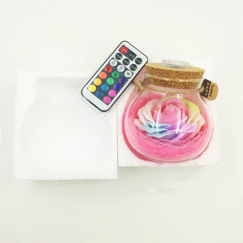 Image of LED Rose Flower Bottle Light.