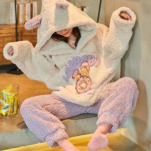 Winter Pyjamas Cartoon Women Sleepwear