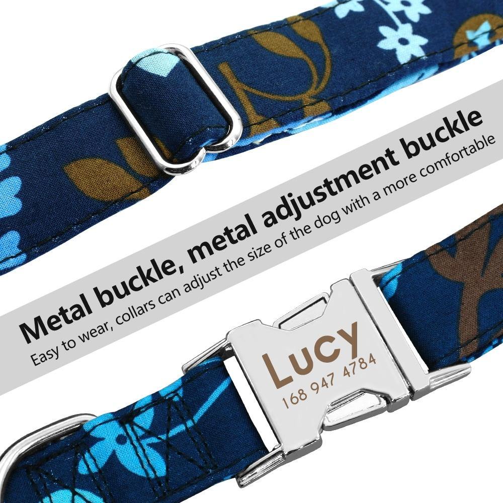 Dog Collar Personalized Nylon Pet Dog Tag Collar Custom Nameplate.