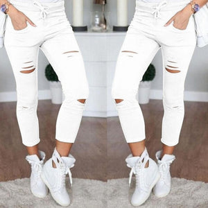 Denim Stretch Ripped Jeans.